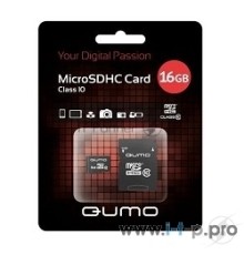 Флэш карта Micro SecureDigital 16Gb QUMO QM16GMICSDHC10U1 {MicroSDHC Class 10 UHS-I, SD adapter}