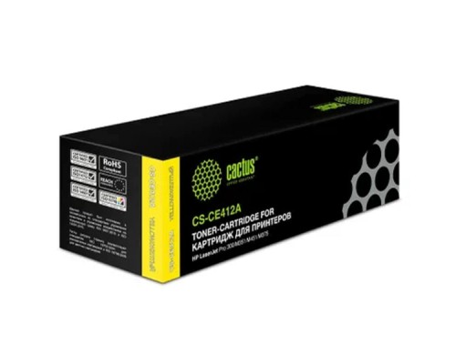 [расходные материалы] CACTUS CE412A Картридж [CS-CE412A] для  HP CLJ Pro 300 Color M351 /Pro 400 Color M451/Pro 300 Color MFP M375/Pro 400 Color MFP M475, желтый, 2 600 стр.