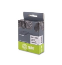 TZ-241_CACTUS Лента CACTUS (CS-TZ241) для печати наклеек в устройствах brother P-touch 1010/1280/1280VP/2700VP, черный на белом, 18мм х 8м