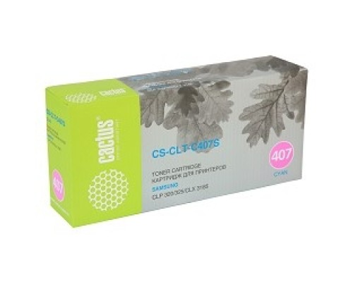 [расходные материалы] CACTUS CLT-C407S Тонер-картридж (CS-CLT-C407S)  для принтеров Samsung CLP-325/CLX-3185, cyan