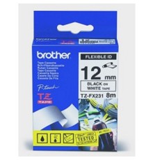 Brother TZE-FX231 Пленка в кассете чёрный шрифт на белой основе