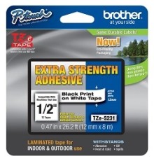 Brother TZES-231 Пленка в кассете чёрный шрифт на белой основе (TZES231)