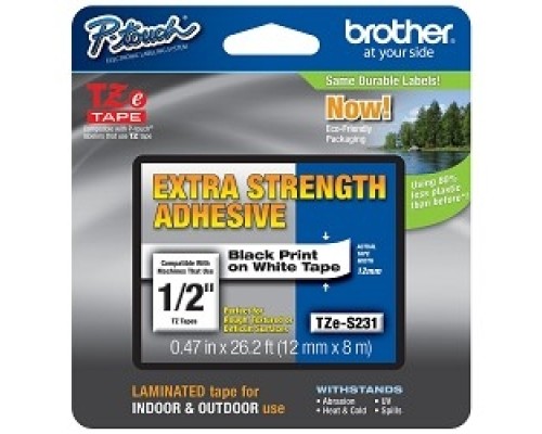[Расходные материалы] Brother TZES-231 Пленка в кассете чёрный шрифт на белой основе (TZES231)