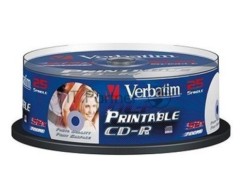 Диск CD-R Verbatim 700Mb 52x Cake Box (25шт) Printable (43439)