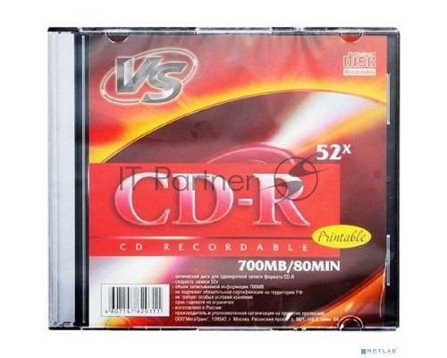 Диск CD-R VS (PERFEO)700 Mb, 52x, Slim Case (5), Printable (5/200) Диск CD-R VS (PERFEO)700 Mb, 52x, Slim Case (5), Printable (5/200)
