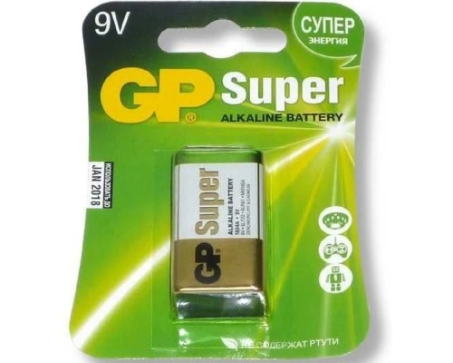 [Батарейки ] GP 1604A-5CR1 10/200  Super (1 шт. в уп-ке) крона блистер (4891199226373) (GP1604AA21-5CR5BC1)