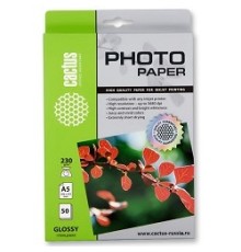 CACTUS CS-GA523050 Фотобумага глянцевая, А5, 210*148мм, 230 г/м2, 50 листов