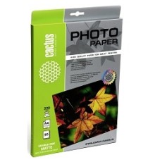 Cactus CS-MA422050DS Фотобумага матовая двусторонняя, А4, 220 г/м2, 50 листов