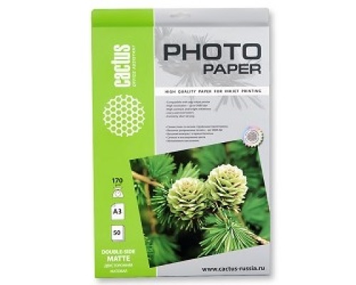 [Бумага] Cactus CS-MA317050DS Фотобумага Cactus CS-MA317050DS матовая двухсторонняя А3 170 г/м2 50 листов