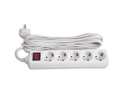 [Сетевые фильтры] BURO Сетевой удлинитель 5 розеток, 3 метра, (BU-PS5.3/W), белый (пакет ПЭ) {828017}
