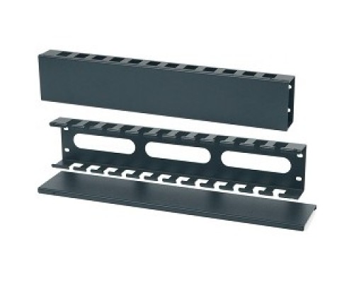 [Монтажное оборудование] Hyperline CM-2U-ML-COV Кабельный организатор с металлическими кольцами и крышкой, 19