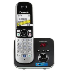 Panasonic KX-TG6821RUB  (черный) {Беспроводной DECT,автоответчик,определитель номера,телефонный справочник 120 зап.}
