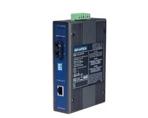 [Монтажный инструмент] Преобразователь среды передачи для Ethernet,1 порт 10/100Base-TX (RG-45) и 1 порт 100Base-FX (SC, многомодовый) (EKI-2541M-AE)