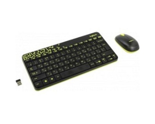 [Клавиатура] 920-008213 Logitech Клавиатура + мышь MK240 Nano Black-yellow оригинальная заводская гравировка RU/LAT