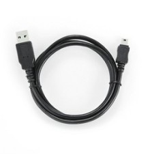 Кабель USB2.0 Cablexpert AM-двухсторонний/MiniUSB, медь, экран, Pro, 0.3м, черный, пакет (CC-5PUSB2D-0.3M)
