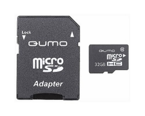 [Карта памяти ] Micro SecureDigital 32Gb QUMO QM32GMICSDHC10U1 {MicroSDHC Class 10 UHS-I, SD adapter}