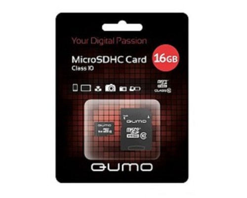[Карта памяти ] Micro SecureDigital 16Gb QUMO QM16GMICSDHC10U1 {MicroSDHC Class 10 UHS-I, SD adapter}