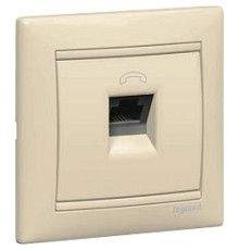 Legrand 774338 Розетка телефонная Valena RJ11 4 контакта 1 коннектор (слоновая кость)