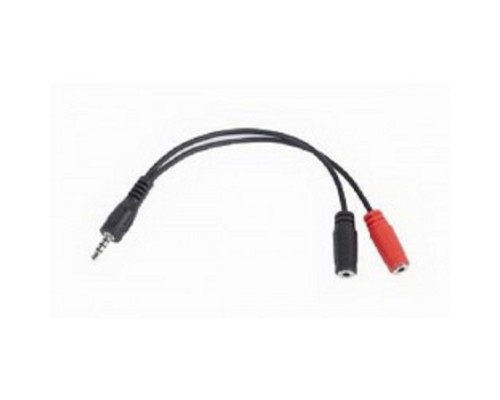 [кабели] Кабель аудио сигнала Gembird джек 3.5 4pin->джек3.5 стерео + 3.5 микрофон моно, длина 20с, черный [CCA-417] 