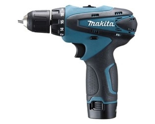 [Дрель, Шуруповерт] Makita DF330DWE Дрель аккумуляторная [DF330DWE] {10.8В,2х1.3Ач Li-ion,БЗП-10мм,0-3501300обм,2414Нм,1кг,чем}