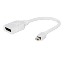 Gembird Переходник miniDisplayPort - DisplayPort,  20M/20F, длина 16см, белый (A-mDPM-DPF-001-W)