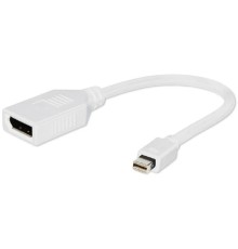 Gembird Переходник miniDisplayPort - DisplayPort,  20M/20F, длина 16см, белый (A-mDPM-DPF-001-W)