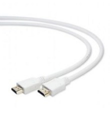 Кабель HDMI Cablexpert CC-HDMI4-W-1M, 19M/19M, v2.0, медь, позол.разъемы, экран, 1м, белый, пакет