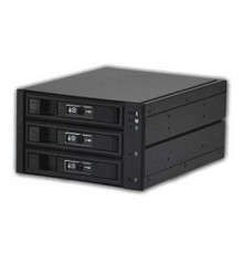 Procase L3-203-SATA3-BK {Hot-swap корзина 3 SATA3/SAS 6Gb, черный, с замком, hotswap aluminium mobie rack module (2x5,25) 1xFAN 80x15mm}