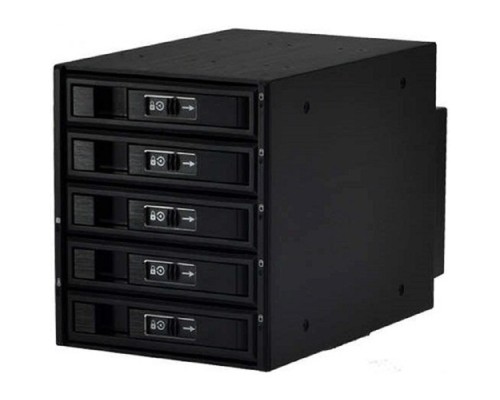 [Опция к серверу] Procase L3-305-SATA3-BK {Hot-swap корзина 5 SATA3/SAS 6Gb, черный, с замком, hotswap aluminium mobie rack module (3x5,25)}