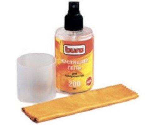 [Чистящие средства] Гель для чистки поверхности BURO BU-GSURFACE 200 мл и салфетка из микрофибры [817422]