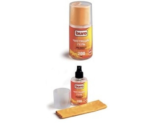 [Чистящие средства] Гель для чистки экранов, мониторов и оптики BURO BU-GSCREEN 200 мл + микрофибра 16*25  [817421]