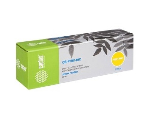 [расходные материалы] CACTUS 106R01481 Тонер-картридж Cactus CS-PH6140C (106R01481) для принтеров Xerox Phaser 6140,голубой 2000 стр.