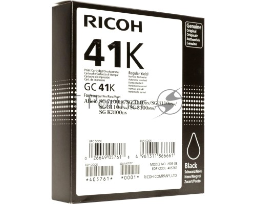 Картридж гелевый Ricoh GC 41K (2.5К) черный Aficio Aficio 3110DN/ 3110DNw/3100SNw/3110SFNw