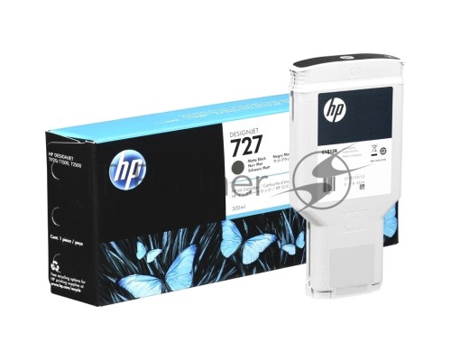 Картридж струйный HP 727 C1Q12A черный матовый, 300мл, для Designjet T920/T1500/T2500 Картридж струйный HP 727 C1Q12A черный матовый, 300мл, для Designjet T920/T1500/T2500
