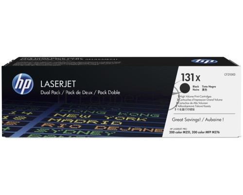 Тонер Картридж HP 131X CF210XD черный x2уп. для HP LJ Pro 200 M251/M276 (2400стр.) Тонер Картридж HP 131X CF210XD черный x2уп. для HP LJ Pro 200 M251/M276 (2400стр.)