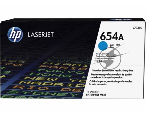 Тонер Картридж HP 654A CF331A голубой для HP CLJ Ent M651n/M651dn/M651xh/M680dn/M680f (15000стр.)