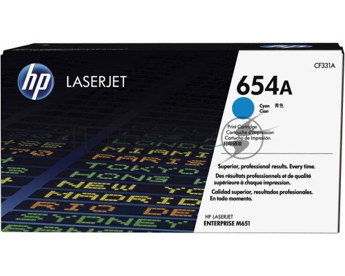 Тонер Картридж HP 654A CF331A голубой для HP CLJ Ent M651n/M651dn/M651xh/M680dn/M680f (15000стр.)