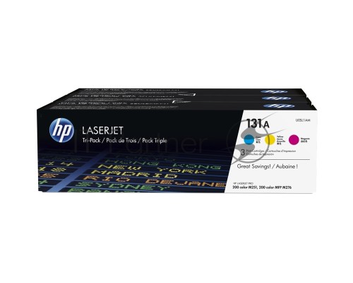 Картридж лазерный комплект HP 131A U0SL1AM голубой/пурпурный/желтый для HP LJ Pro 200/Color M251/M251n/M25 (3 х 1800стр.)