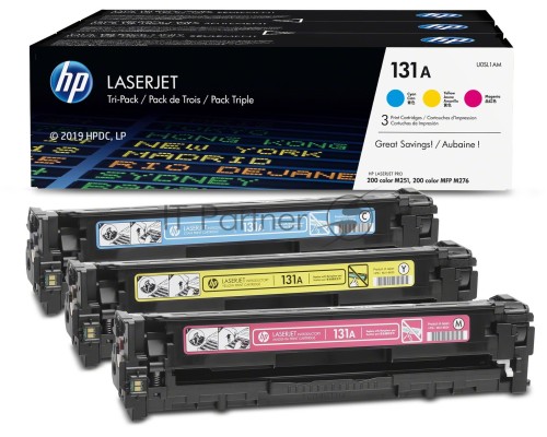Картридж лазерный комплект HP 131A U0SL1AM голубой/пурпурный/желтый для HP LJ Pro 200/Color M251/M251n/M25 (3 х 1800стр.)