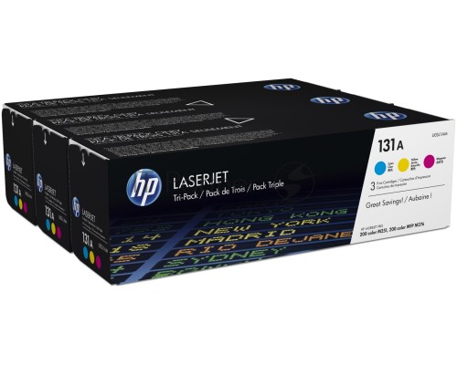 Картридж лазерный комплект HP 131A U0SL1AM голубой/пурпурный/желтый для HP LJ Pro 200/Color M251/M251n/M25 (3 х 1800стр.)