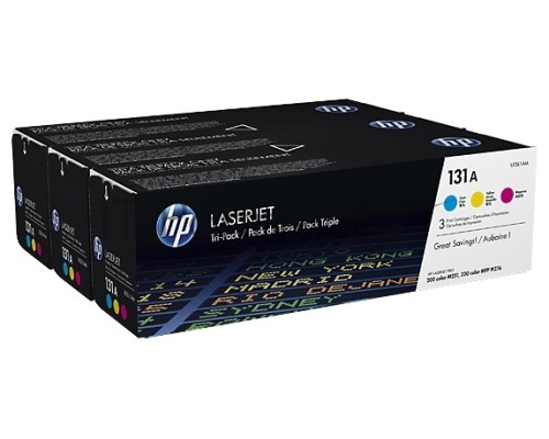 Картридж лазерный комплект HP 131A U0SL1AM голубой/пурпурный/желтый для HP LJ Pro 200/Color M251/M251n/M25 (3 х 1800стр.)