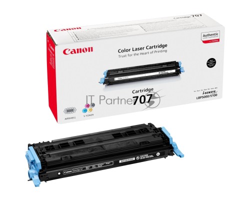 Картридж лазерный Canon 707Bk (9424A004) Black черный (2500 стр.) для LBP- 5000/5100