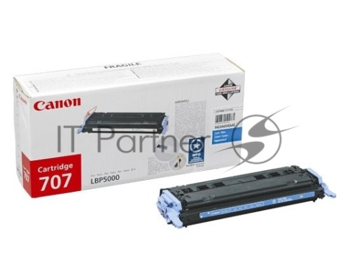 Картридж лазерный Canon 707C (9423A004) голубой (2000 стр.) для LBP 5000/5100
