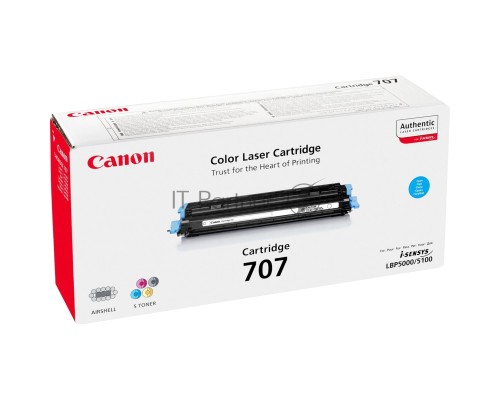 Картридж лазерный Canon 707C (9423A004) голубой (2000 стр.) для LBP 5000/5100