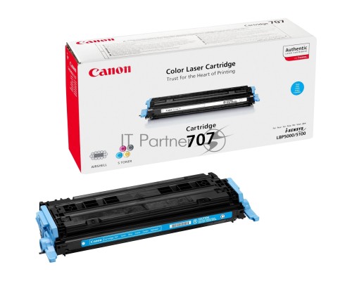 Картридж лазерный Canon 707C (9423A004) голубой (2000 стр.) для LBP 5000/5100