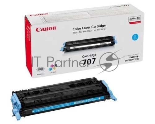 Картридж лазерный Canon 707C (9423A004) голубой (2000 стр.) для LBP 5000/5100