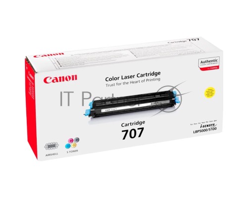 Картридж лазерный Canon 707Y (9421A004) желтый (2000 стр.) для LBP 5000/5100