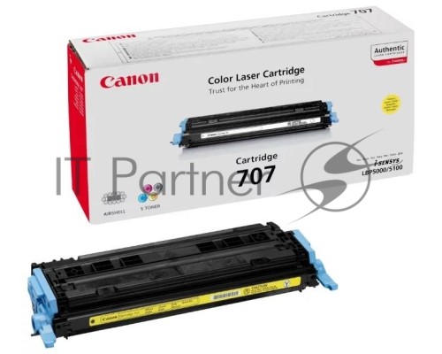 Картридж лазерный Canon 707Y (9421A004) желтый (2000 стр.) для LBP 5000/5100
