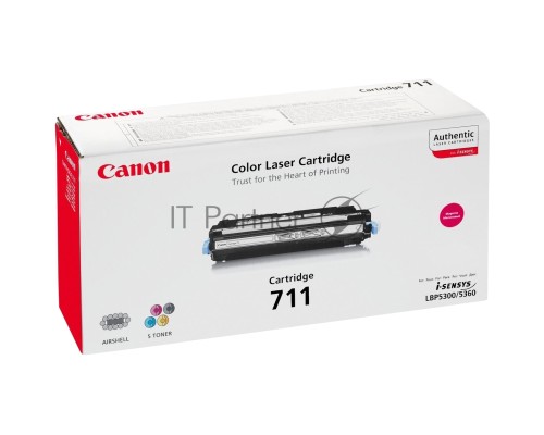 Картридж лазерный Canon 711M (1658B002) пурпурный, 6000 стр., для LBP5300/5360