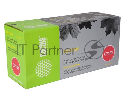 Картридж лазерный Cactus CS-C718Y жёлтый (2900 стр.) для Canon i-Sensys MF8330/MF8340/MF8350/MF8360/MF8540/MF8580/LBP7200/7210/7660/7680